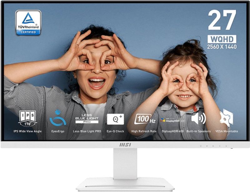MSI Pro MP273QWDE E2 computer monitor 68,6 cm (27") 2560 x 1440 Pixels Wide Quad HD LCD Wit