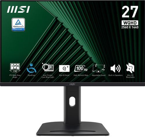 MSI Pro MP275QPG computer monitor 68,6 cm (27") 2560 x 1440 Pixels Wide Quad HD LCD Zwart