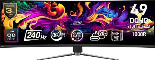 MSI - MPG 491CQPX QD-OLED - Monitor - Zwart - 5120 x 1440 pixels - 49 inch
