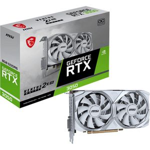 MSI NVIDIA GeForce vRTX 3050 2X WHITE 8G OC Videokaart 8GB GDDR6 PCIe 1x HDMI 1x DisplayPort 1x DVI D