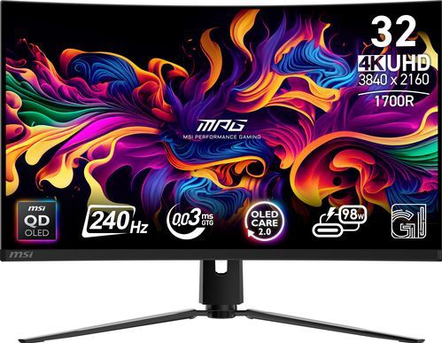 MSI - MPG 321CURX QD-OLED - Monitor - Zwart - 31.50" - 3840 x 2160 Pixels
