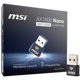 MSI - AX1800 Nano - WiFi USB-adapter - Zwart - USB Type-A