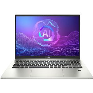 MSI Prestige A16 Al+A3HMG-036 AMD Ryzen AI 9 365 Laptop 40,6 cm (16") Quad HD+ 32 GB LPDDR5x-SDRAM 1 TB SSD Wi-Fi 7 (802.11be) Windows 11 Home Zilver