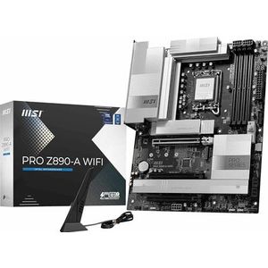 MSI PRO Z890-A WIFI-moederbord, ATX - Ondersteunt Intel Core Ultra-processors (serie 2), LGA 1851-90A SPS VRM, DDR5-geheugenboost (9066+ MT/s OC), PCIe 5.0 x16 & 4.0 x16, M.2 Gen5, Wi-Fi 7, 5G LAN