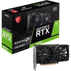 MSI NVIDIA GeForce RTX 3050 VENTUS 2X E 6G OC Videokaart 6GB GDDR6 PCIe 2x HDMIa, 1x DisplayPort