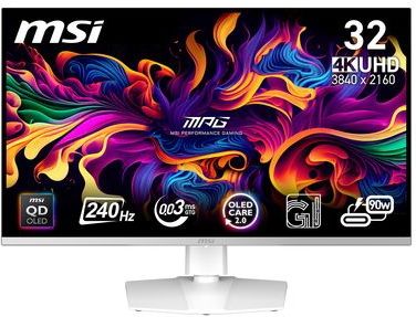 MSI - MPG 321URXWDE - Monitor - Wit - 3840 x 2160 Pixels - QD-OLED