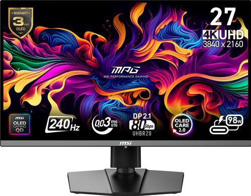 MSI - MPG 272URX QD-OLED - Beeldscherm - 67,3 cm - 4K Ultra HD - QD-OLED