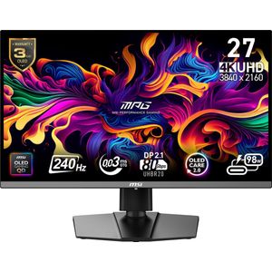 MSI MPG 272URXDE QD-OLED computer monitor 67,3 cm (26.5") 3840 x 2160 Pixels 4K Ultra HD Zwart