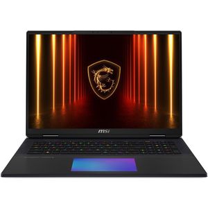 MSI Titan 18 HX AI A2XWIG NVIDIA GeForce R (18", 6000 GB, 64 GB, DE, Intel Core Ultra 9 285HX), Notebook, Zwart