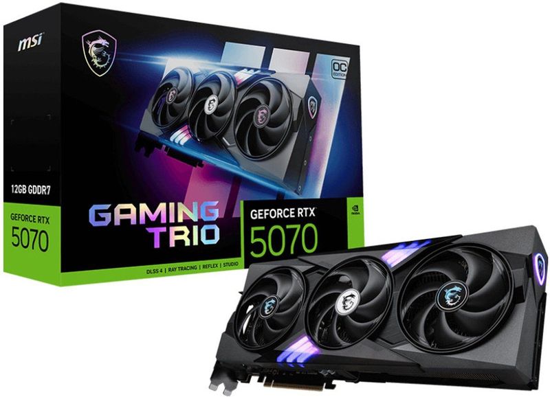 MSI NVIDIA GeForce RTX 5070 12G GAMING TRIO OC - Videokaart - 12GB - GDDR7 - PCIe 5.0 - 1x HDMI 2.1b - 3x DisplayPort 2.1a