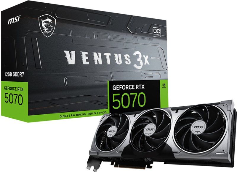 MSI - GeForce RTX 5070 - Videokaart - 12GB - GDDR7 - VENTUS 3X OC
