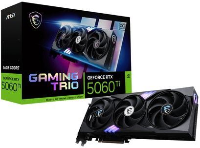 MSI - GeForce RTX 5060 Ti GAMING TRIO OC - Videokaart - 16 GB GDDR7 - Zwart