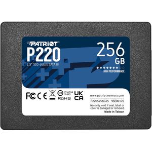 Patriot P220 SSD 256 GB SATA III interne solid-state schijf 2,5 inch