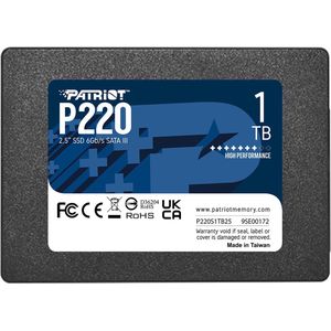 Patriot P220S1TB25 P220 SSD, 1TB, 2.5", SATA3, 6 Gbps