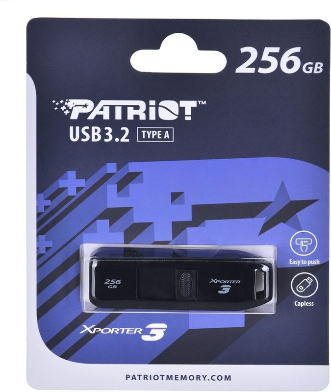 Patriot - XPorter 3 - USB-stick - 256 GB - Zwart - 80 MB/s