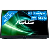 ASUS ZenScreen MB17AHG 17,3"" draagbare USB-monitor - Full HD 1920 x 1080, Type C, HDMI, Bilotation, lichtgewicht ontwerp, kickstandaard, statiefsocket, IPS-paneel, 144Hz, FreeSync, 16:9,