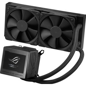 ASUS ROG Ryujin III 240 All-in-One vloeibare CPU-koeler (3,5 inch LCD, 8e generatie Asetek-pomp, 2x Noctua 2000 PWM 120 mm radiatorventilator, zwart)