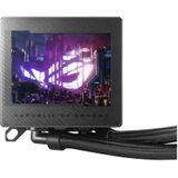 ASUS ROG Ryujin III 360 ARGB all-in-one liquid CPU cooler with 3.5"" LCD, Asetek 8th gen pump, pump embedded fan and ROG 120mm magnetic daisy-chainable ARGB radiator fans.