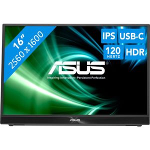 ASUS Zenscreen MB16QHG - 2K IPS Portable Monitor - 120hz - USB-C - 100% DCI-P3 - HDMI - 16 Inch