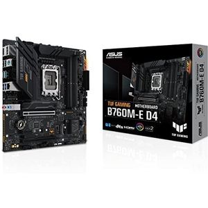 ASUS TUF GAMING B760M-E D4 Mainboard Sockel Intel LGA 1700 (Intel B760, mATX, DDR4 Speicher, PCIe 4.0, 2x M.2, Realtek 2.5Gb Ethernet, Aura Sync)