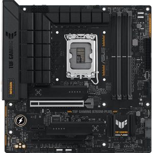 ASUS TUF GAMING B760M-PLUS - Intel B760 LGA 1700 mATX Gaming moederbord (DDR5, PCIe 5.0, 2x M.2, 2.5Gb Ethernet, DisplayPort, HDMI, SATA 6, USB 3.2 Gen 2 Type-C, Thunderbolt USB4, Aura Sync RGB)