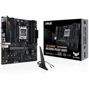 ASUS TUF GAMING A620M-PLUS AMD A620 WiFi moederbord (Ryzen 7000, micro-ATX, DDR5-geheugen, PCIe 4.0, Wi-Fi 6, USB 3.2 Gen 2, Aura Sync)