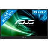 ASUS ZenScreen MB16AHV draagbare monitor, 16 inch (15,6 inch zichtbaar) Full HD, IPS, HDMI, USB Type-C, blauw lichtfilter, anti-reflecterend oppervlak, antibacteriële behandeling)