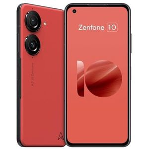 ASUS Zenfone 10, rood, 256 GB opslag en 8 GB RAM, EU official, compact formaat 14,9 cm, 50 MP Gimbal Camera, Snapdragon 8 Gen 2