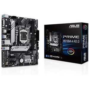 ASUS Prime H510M-A R2.0 moederbord socket Intel LGA1200 (Intel H470 chipset, mATX, DDR4, USB 3.2 Gen 1, M.2, 1Gb Ethernet, Aura Sync)