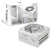 ASUS TUF Gaming 1000 W Gold Gaming voeding (1000 W, volledig modulaire voeding, ATX 3.0 compatibel, axiale ventilator, PCB-coating, dubbele kogellagers, wit)