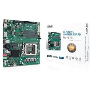ASUS PRO H610T-CSM Intel Mini ITX moederbord, DDR5 LGA 1700, 2x SATA 6Gb/s, M.2-sleuf, Realtek Ethernet, DisplayPort, HDMI, USB 3.2 Gen 2 en Type-C