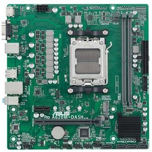 ASUS PRO A620M-DASH-CSM moederbord AMD Micro ATX, DDR5 Socket AM5, 4x SATA 6 Gb/s, M.2 slot, Ethernet Realtek, DisplayPort, HDMI, USB 3.2 Gen 2 en Type-C