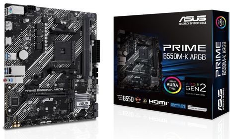 ASUS PRIME B550M-K ARGB AMD B550 Socket AM4 micro ATX