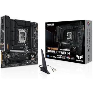 ASUS TUF GAMING B760M-BTF WIFI D4 moederbord socket Intel LGA 1700 (Intel B760, mATX, DDR4 geheugen, PCIe 5.0, 2x M.2, WiFi 6, Thunderbolt 4, Aura Sync)