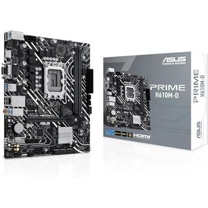 ASUS PRIME H610M-D moederbord Intel H610 (LGA 1700), DDR5, PCIe 4.0, M.2 Slot, Realtek 1 GB Ethernet, HDMI, VGA, USB 3.2 Gen 1, SATA 6 Gbit/s, RGB Header