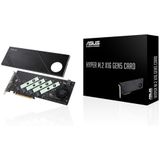 Asus - Hyper M.2 X16 Gen5 - Uitbreidingskaart - PCIe 5.0 - Ondersteunt Tot Vier NVMe M.2 Apparaten