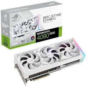 ASUS ROG Strix GeForce RTX 4080 SUPER 16GB GDDR6X White Edition Gaming Grafische kaart (Nvidia GeForce RTX4080 DLSS 3, PCIe 4.0, 2X HDMI 2.1a, 3X DisplayPort 1.4a, ROG-STRIX-RTX4080S-16G-WHITE, wit)