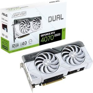 ASUS Dual GeForce RTX 4070 Super White Edition grafische kaart GDDR6X Gaming (Nvidia GeForce RTX4070 DLSS 3, PCIe 4.0, 1x HDMI 2.1a, 3x DisplayPort 1.4a, DUAL-RTX4070S-12G-wit, wit)