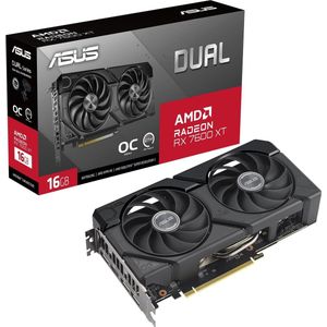 Asus AMD Radeon RX 7600 XT Videokaart Dual OC Edition 16 GB GDDR6-RAM PCIe x16 HDMI, DisplayPort