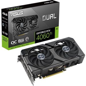 Videokaart - ASUS - Dual NVIDIA GeForce RTX 4060 Ti EVO Edition - 8GB - GDDR6 - PCIe 4.0 - 1x HDMI 2.1a - 3x DisplayPort 1.4