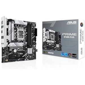 ASUS Prime B760M-PLUS Intel B760 LGA 1700 mATX moederbord (PCIe 4.0, M.2, Realtek 2,5 GB Ethernet, DP, HDMI, SATA 6 Gbps, USB Type-C, voorgemonteerde I/O-bescherming, Aura Sync)