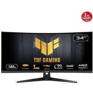 ASUS TUF Gaming VG34VQ3B - WQHD Curved Ultrawide Gaming Monitor - 180Hz - USB Hub - 34 Inch