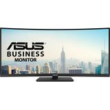 ASUS Business VA34VCPSR 34 inch gebogen monitor, Wide QHD (3440 x 1440), HDMI, DisplayPort, USB-hub, RJ45 LAN-poort, ergonomisch design, flikkervrij, laag blauw licht, zwart