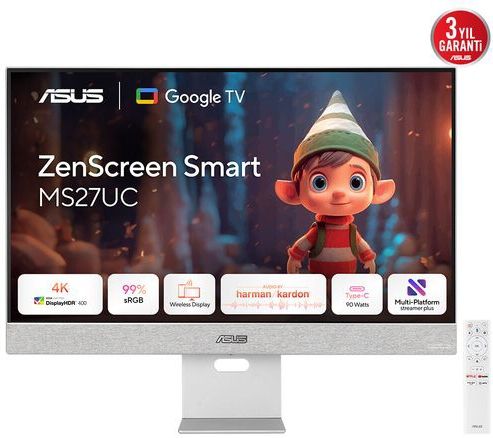ASUS ZenScreen Smart - 27 Inch UHD Monitor - IPS - 3840 x 2160 - Met Google TV