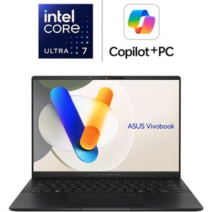 ASUS Vivobook S 14 OLED S5406SA-QD070W - 14" WUXGA OLED, Intel Core Ultra 7 256V, 16GB RAM, 1TB SSD (14", 1000 GB, DE, Intel Core Ultra 7 256V), Notebook, Zwart