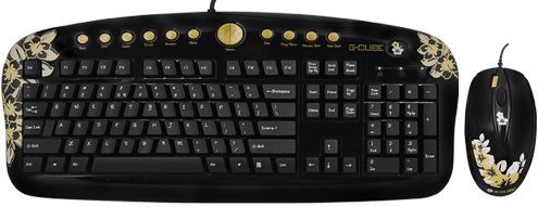 Golden Aloha - Golden Sunset - Multimedia Toetsenbord en G-laser Muis Desktop Set - DE Layout