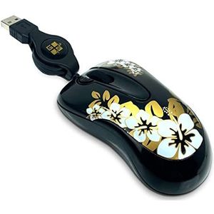 G-Cube GOA-6NG Optische mini-muis, zwart/bloemenpatroon