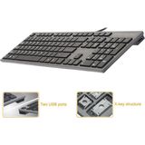 A4-Tech - KV-300H Toetsenbord - Grafiet Zwart - USB - 2 USB-poorten