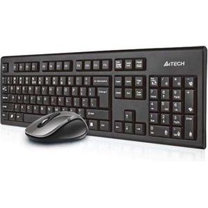 A4Tech 7100N desktop toetsenbord RF Draadloos QWERTY Engels Zwart