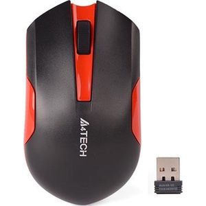 A4 Tech Mouse A4TECH V-TRACK G3-200N-1 zwart+rood WRLS